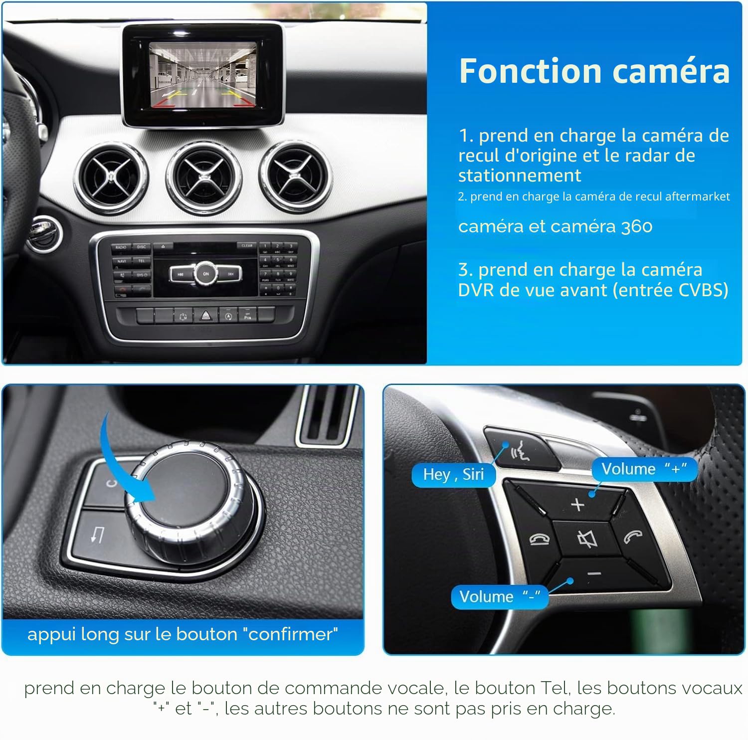 Road Top Décodeur CarPlay sans Fil pour Mercedes-Benz NTG4.5/4.7 | C/E/GLK/ML/CLA/GLA/CLS/SLK Classe (2012-2015), Android Auto sans Fil, Interface CarPlay Retrofit Compatible AUX, MirrorLink