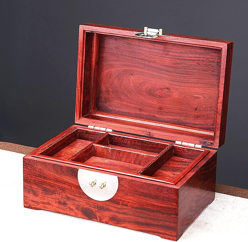Joyero De Sándalo, Sándalo Sanguíneo, Secuoya, Caja De Almacenamiento De Joyas De Madera Maciza, Joyero con Cerradura De Cinturón De Cobre con Inmersión De Espiga Y Espig