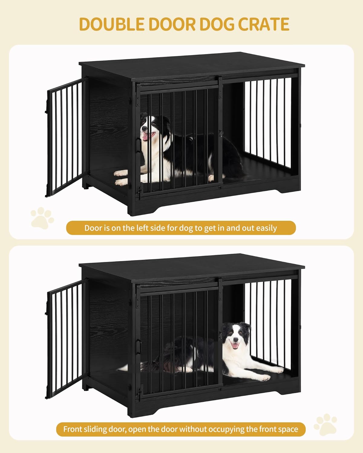 Stylish Safety: Review of the 39.3" Dog Crate Furniture with Barn Door