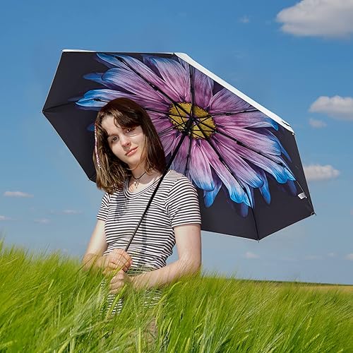 Miniatura 8 de G4Free Paraguas de viaje grande con protección UV UPF 50+ de 46 pulgadas, cierre de apertura automático, resistente al viento, bloqueo solar