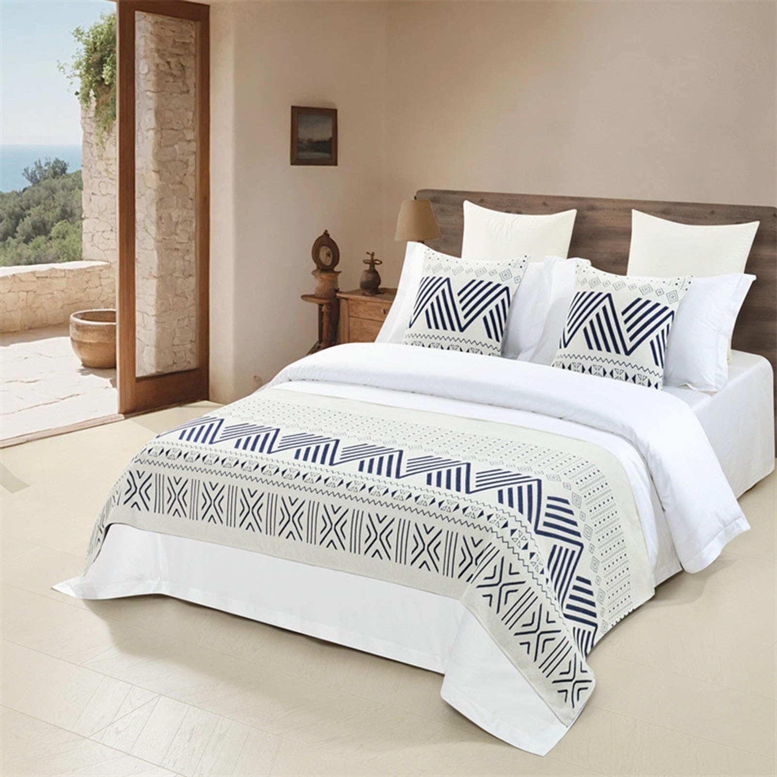 IINCOOY Chenille Footboard Throw (Pillowcases Not Included)