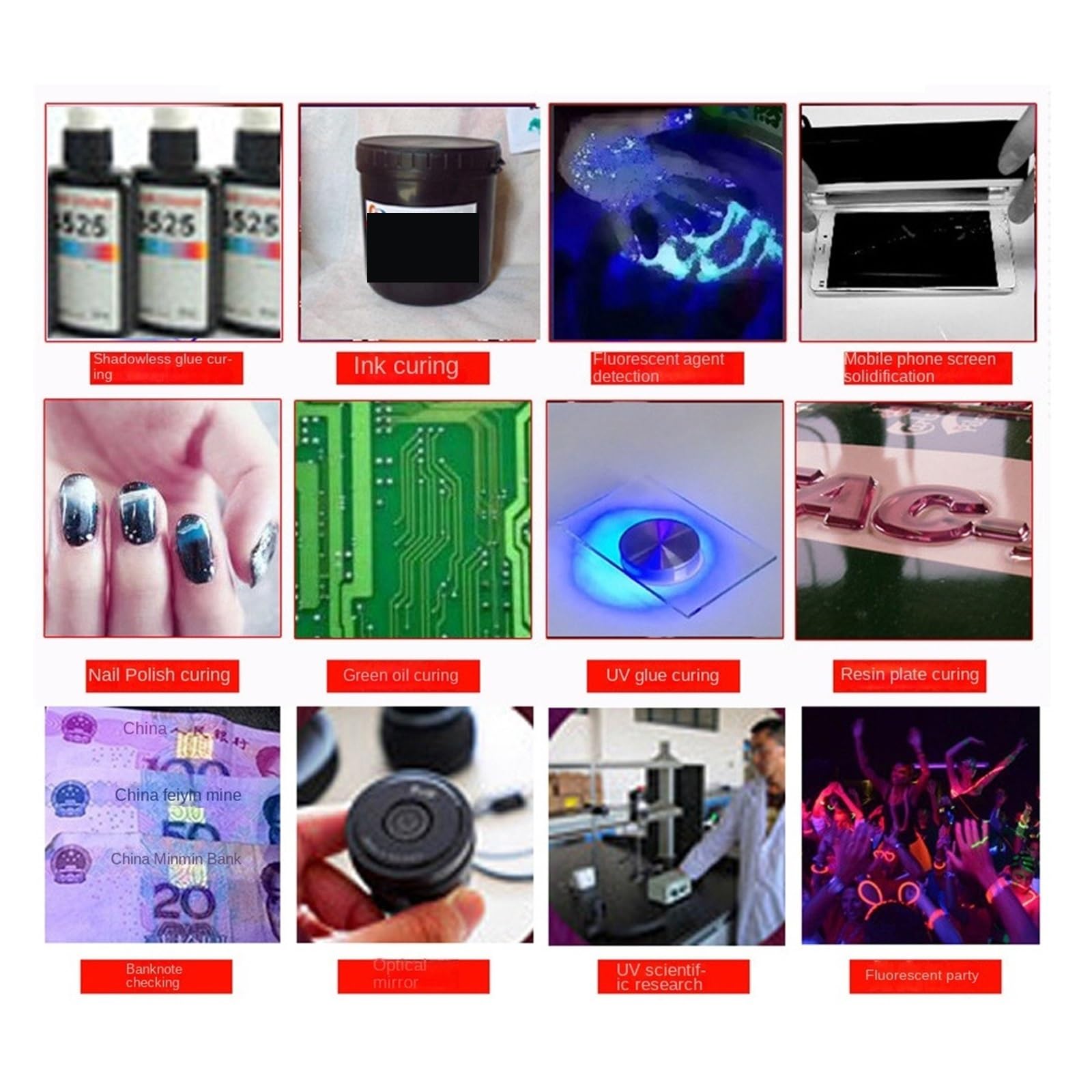 lámpara de curado UV, Lámpara Ultravioleta De Curado LED UV 50W, 100W, 405nm, 395nm, 365nm, For Impresora 3D SLA DLP, Reparación PCB Resina, Aceite Verde, Trabajo Hecho A Mano, DIY(395nm,100W)
