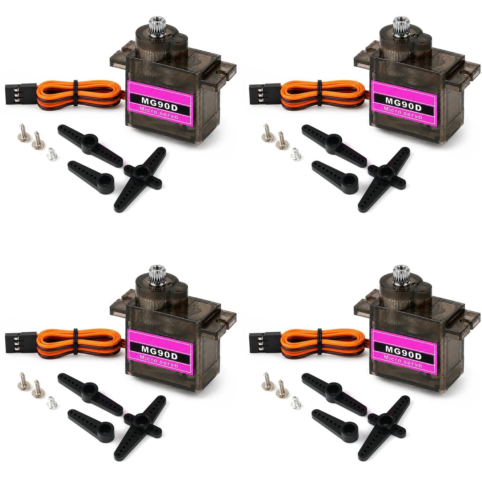 Geekstory MG90D 9g Digital Micro Servo 270 Degree Full Metal Gear for RC Model Robot Arm Car DIY (4 Pack)