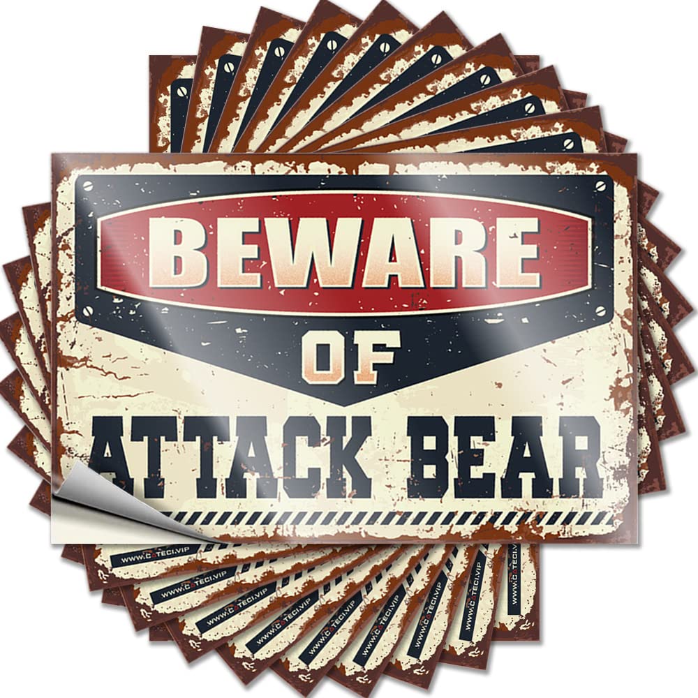 Quote Dorm Decorations Durable Vinyl - Beware of Attack Bear Custom for Cruise Use(8X12CM)
