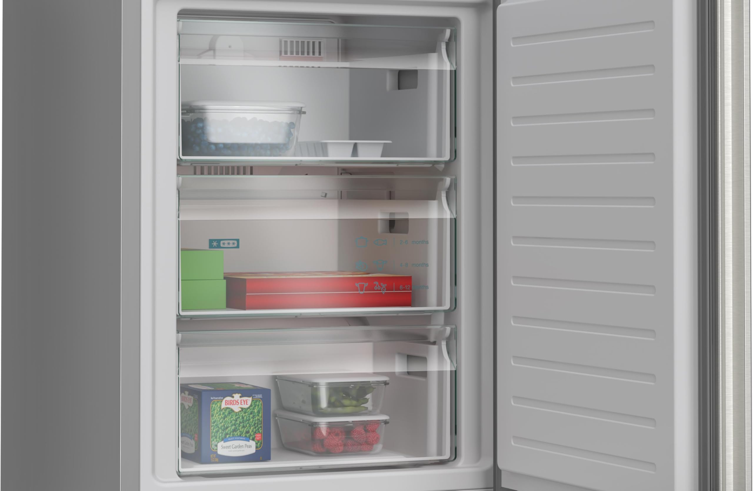 SIEMENS - Frigorífico combinado, iQ300, total noFrost, cajones hyperFresh, acero antihuellas, KG39NVIDG