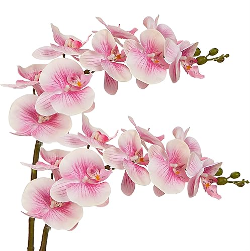 Miniatura 1 de DILATATA Orquídea sintética de 31.5 pulgadas con señal táctil real Phalaenopsis en aerosol con 9 flores grandes para arreglos del hogar, flores