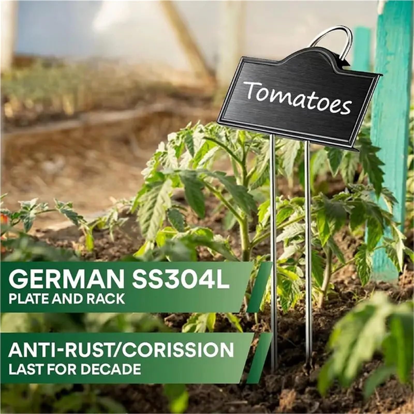 Pflanzenschilder Metall-Gartenetiketten, hohe Markierungen, 30 Stück, Edelstahl-Pflanzenetiketten, wetterfest, for Pflanzen, Gemüse, mit einem Stift
