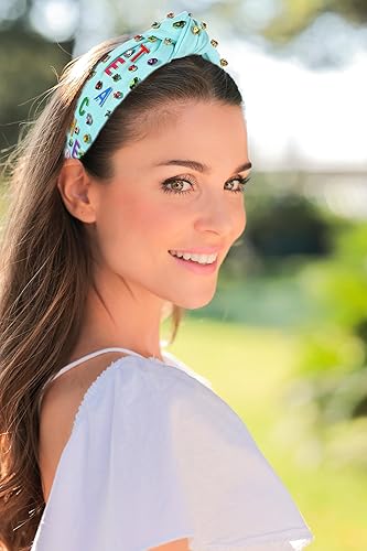 Miniatura 2 de Diadema anudada para profesores con dije de manzana de cristal de perla blanca, accesorio para el cabello de regreso a clases, perfecto para regalo