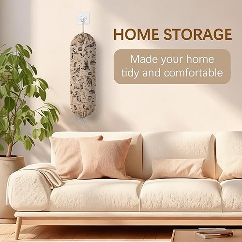 Miniatura 8 de Dispensador de bolsas de plástico, organizador de bolsas de plástico para comestibles y bolsas de basura de papel para montaje en pared,