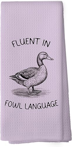 Miniatura 8 de Divertidas toallas de cocina de pato – Toallas de cocina humorísticas de niña de campo, decoración de baño de pato retro, paños de cocina Aves