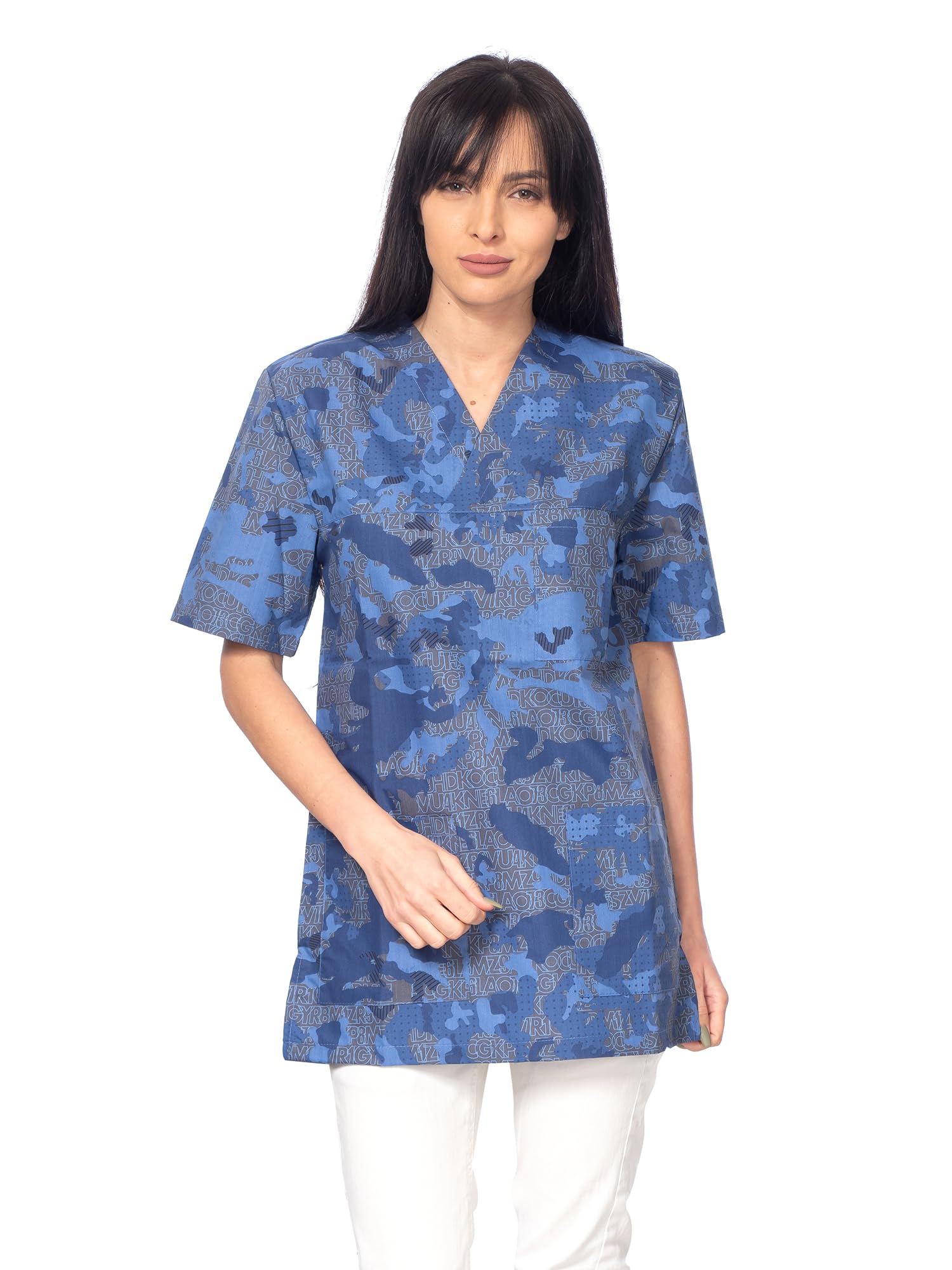 DINOZAVR Bruna Sanitario Camisa Médica con Cuello en V para Mujeres — view 8