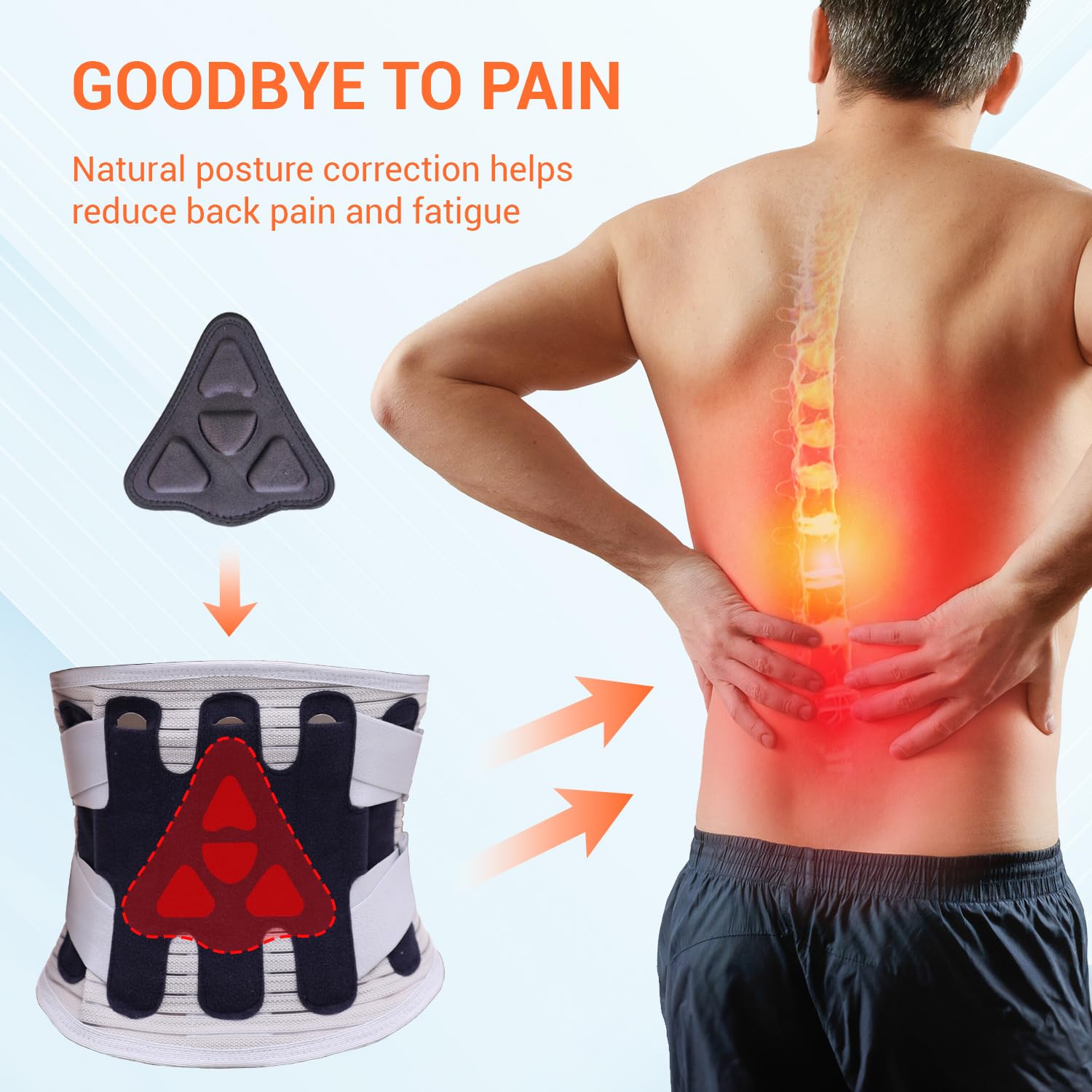 Lower Back Brace Support for Men and Women, Improve Posture, Support Back Pain From Herniated Discs, Sciatica Pain, Stretchable And Breathable, Adjustable Size (Medium)