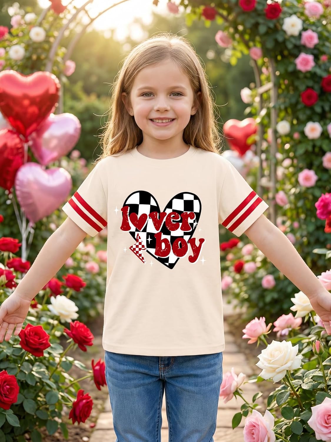 Boys Valentines Shirt Cute Love Heart Graphic Tshirt Boys Valentines Day Outfit Kids Short Sleeve Tops - Image 3
