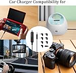 LIANSUM DC 12V 2A Chargeur de voiture Cord d'alimentation universel 5,5x2.1mm à allume-cigarette avec 8 Connecteur pour DVD Joueur, GPS, Haut-parleurs Bluetooth, Pompe à sein, fabricant d'étiquettes, Caméra, routeur, CD Joueur 5FTCable