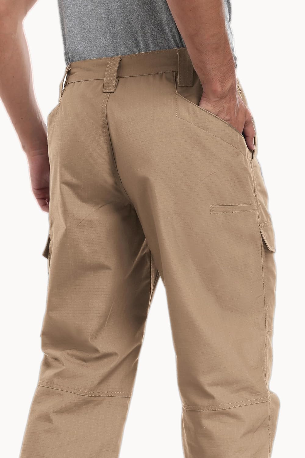 HDL Men's Work & Tactical Pants, Ripstop Water Resistant Cargo Pants, Lightweight Breathable Hiking Pants with Multi-Pockets
