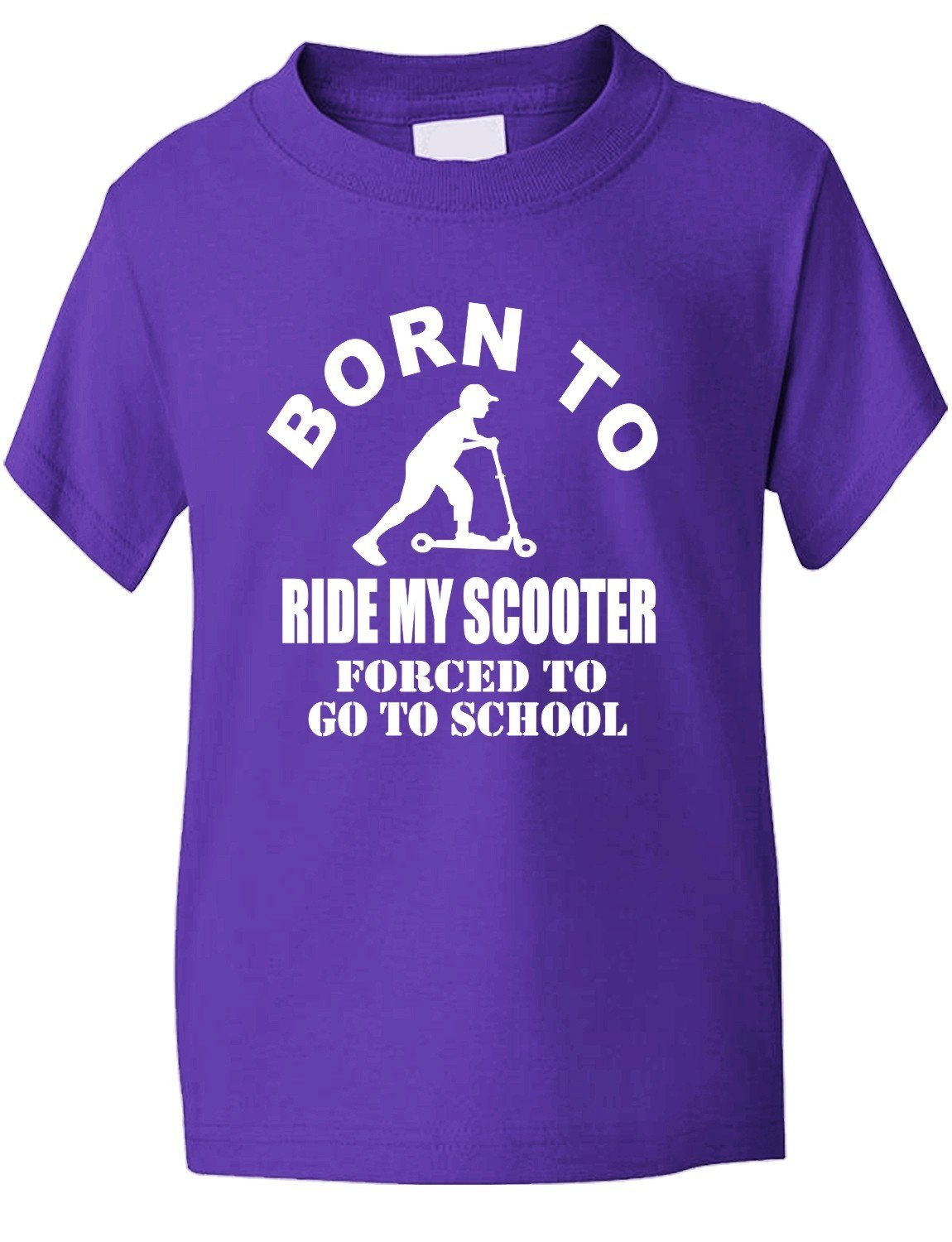 Print4u Purple Born To Do Gymnastics Forced To Go To School Kids T Shirt Age 9-11