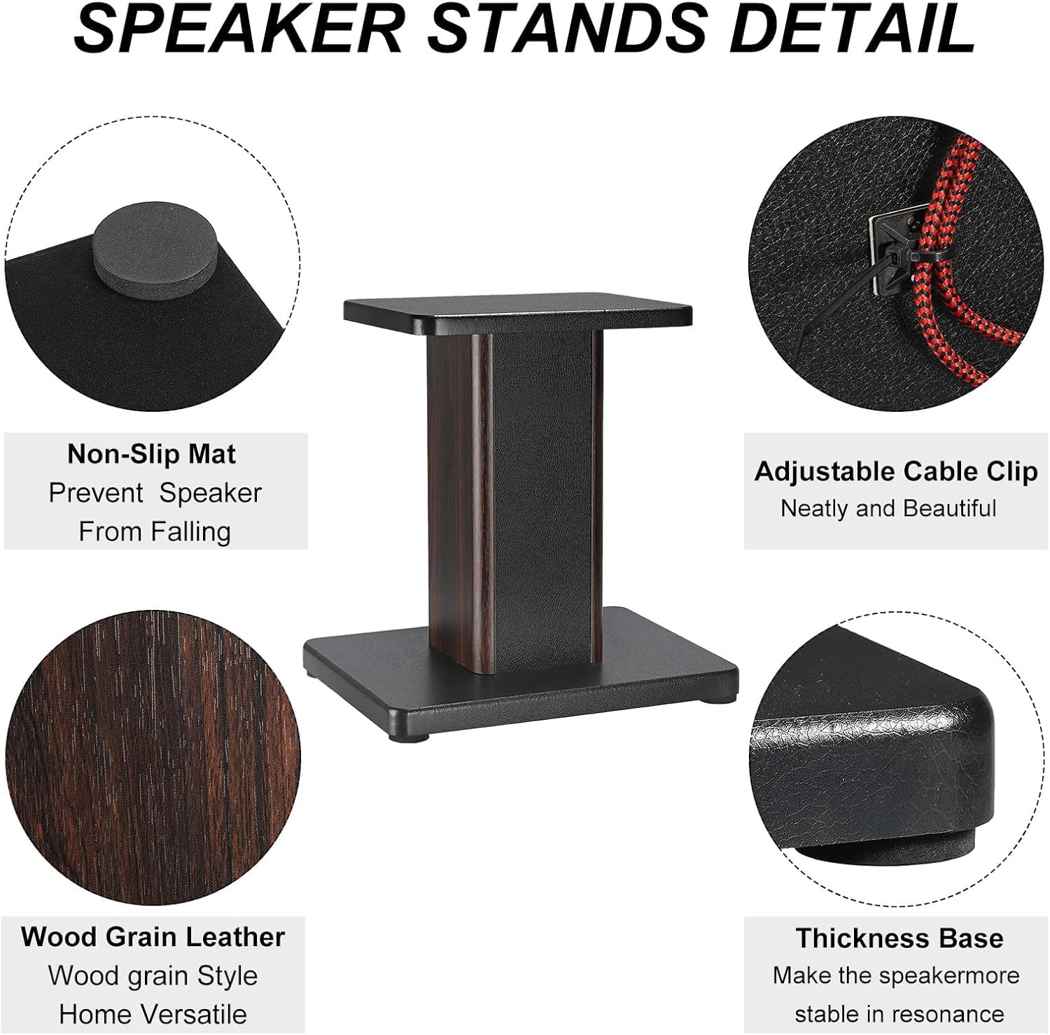 Supporti universali per altoparlanti da pavimento, ascolto audio migliorato per home theater e cinema, 30 cm, coppia per un'esperienza audio ottimale