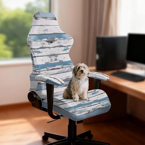 Miniatura 3 de Suobstales Wood Pattern Gaming Chair Cover with Armrest Covers, Stretchable Gaming Computer Office Chair Seat Cover Slipcovers with Zipper Universal