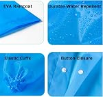 Womens Raincoats Waterproof EVA Long Rain Poncho with Hood Portable Lightweight Outdoor Rain Coats for Hiking Camping