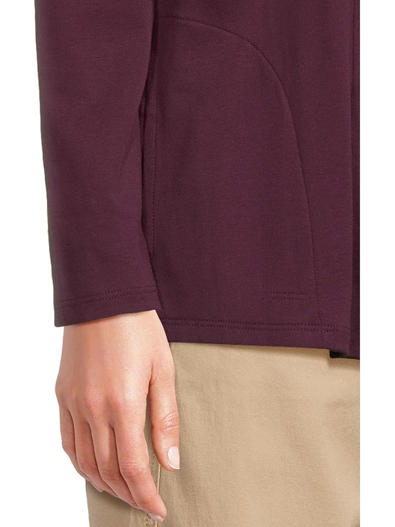 Purple L.L.Bean Pima Cotton Open Cardigan With Pockets