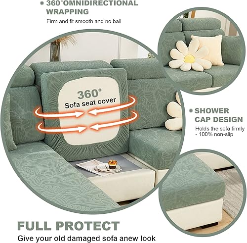 Miniatura 4 de Fundas de almohada universales resistentes al desgaste para sofá, 1 funda de almohada elástica, funda de cojín cuadrada sólida de repuesto, 18 x 18