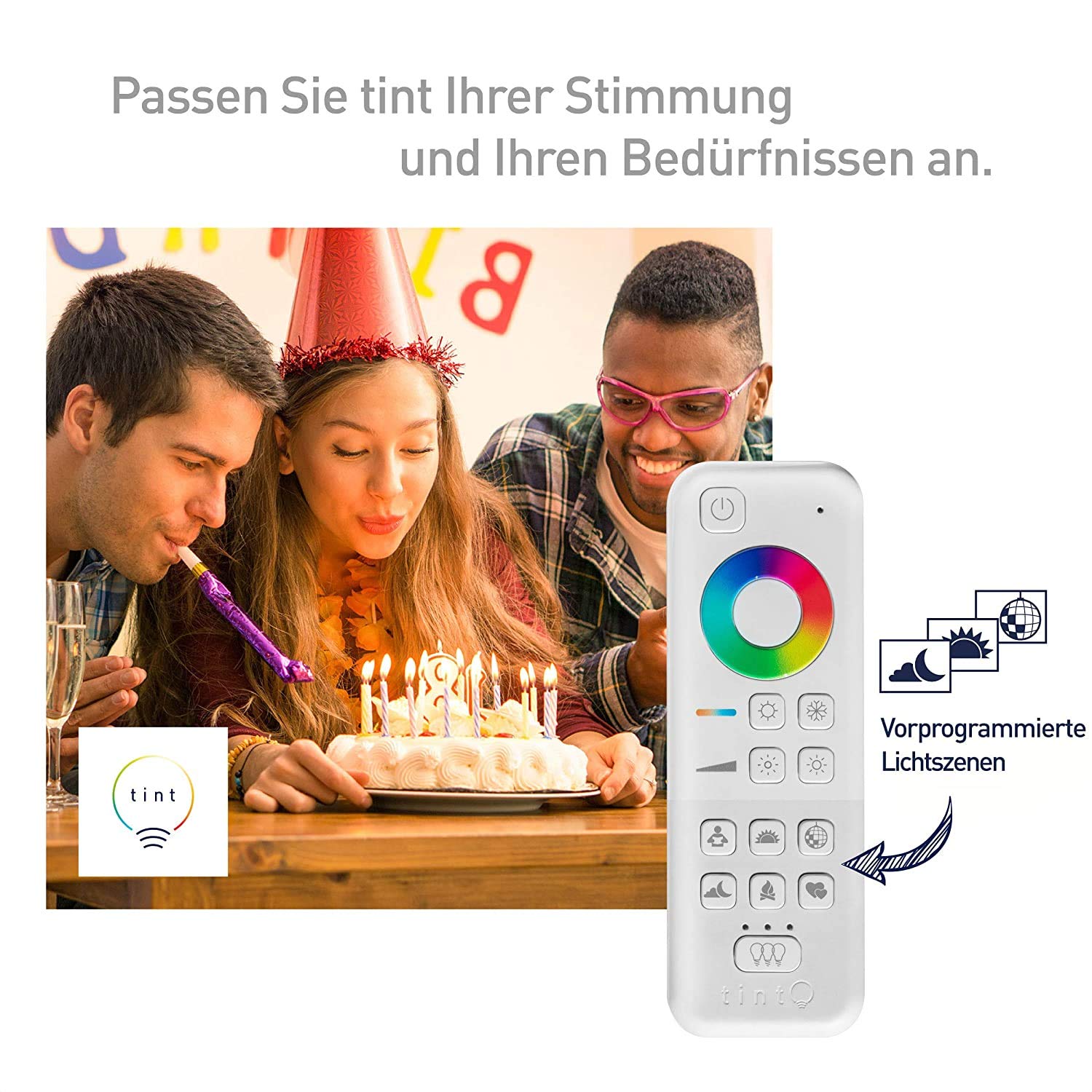 tint Smarte LED-Deckenlampe ARIS – Steuerbar per Alexa oder Fernbedienung – Mit weißem (1800-6500 K) und farbigem Licht RGB – Rechteckiges Panel 120 x 30 cm