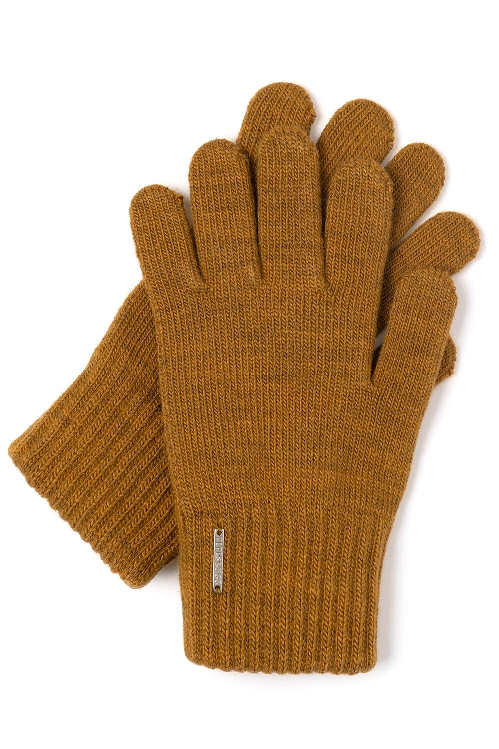 Vivisence Stylish And Warm Five-Finger Winter Gloves For Women With Wide Welt Finish Soft And Warm Wool Blend Material Ideal For Winter And Cold Autumn Days, Honey,UNI