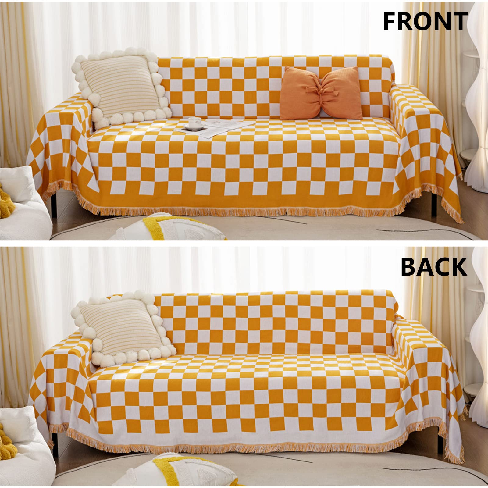 Plaid polaire orange - Plaid canapé