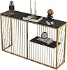 Coffee Table Marble Console Table, Living Room Metal Sofa Table, Narrow Table, Wall Table, Console Cabinet, Optional Colors Color : A