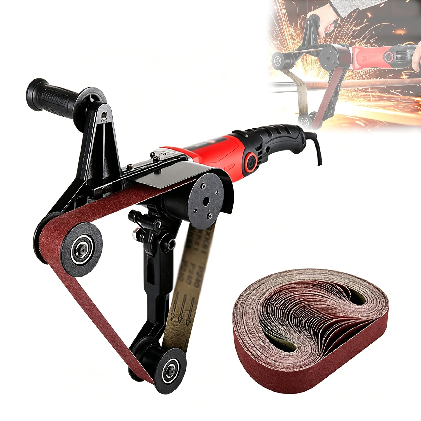 Pulidora Y Lijadora De Tubos, Máquina Pulidora De Tubos De Acero Inoxidable De 800 W con 50 Bandas De Lijado, con 6 Velocidades Y 0-1000 RPM, Amoladora Profesional De Tubos Redondos para