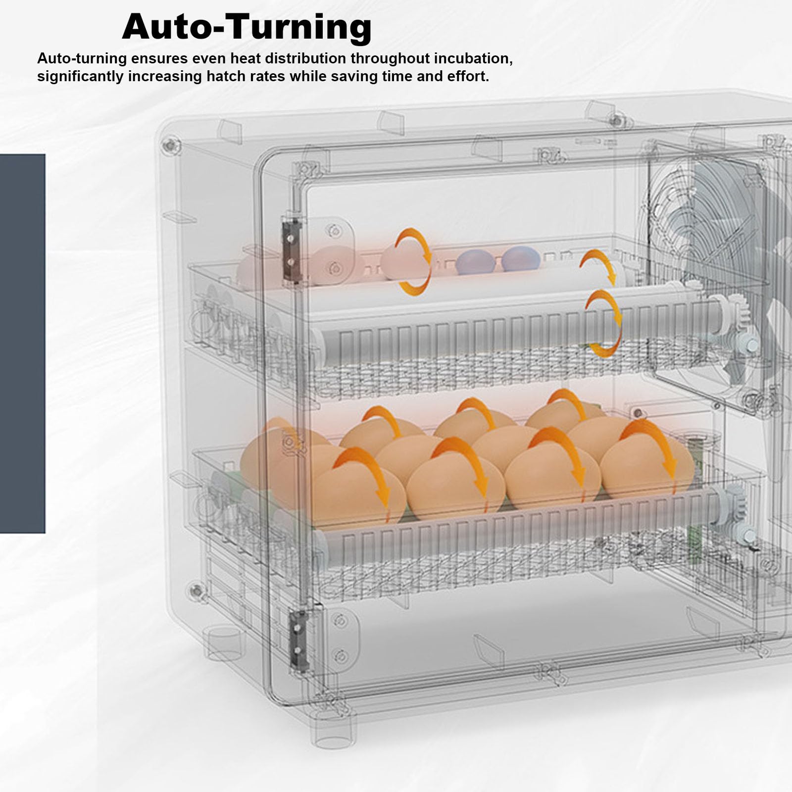 W Pełni Automatyczny Inkubator Do Jaj, Mały Inkubator Do Jaj Kurzych Przepiórczych W Domu, Inteligentny Klujnik Z Funkcją Automatycznego Obracania(Size:24 eggs)