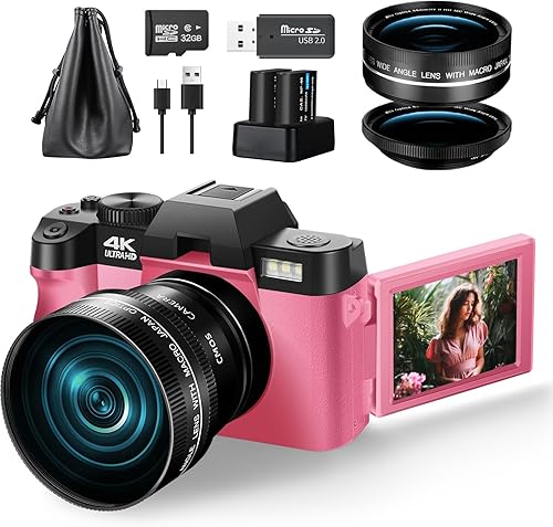 Cámaras digitales 4K para fotografía, cámara de vídeo 48MP60FPS para vlogging,