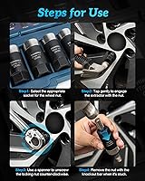 Vista 6 de Locking Lug Nut Removal Tool-6 Pieces Deep Lug Nut Extractor Set,Stripped Lug Nut Remover 1/2" Drive,17/19/ 21/ 22MM Wheel Lock Removal Kit for