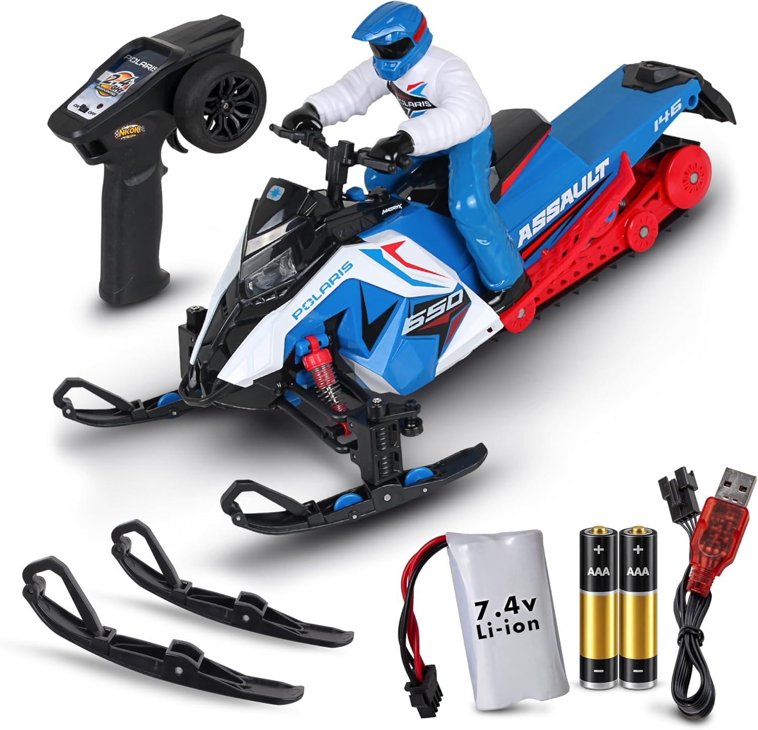 NKOK 2.4GHz Polaris® RC (RTR) Switchback Assault (Blue w/Red)