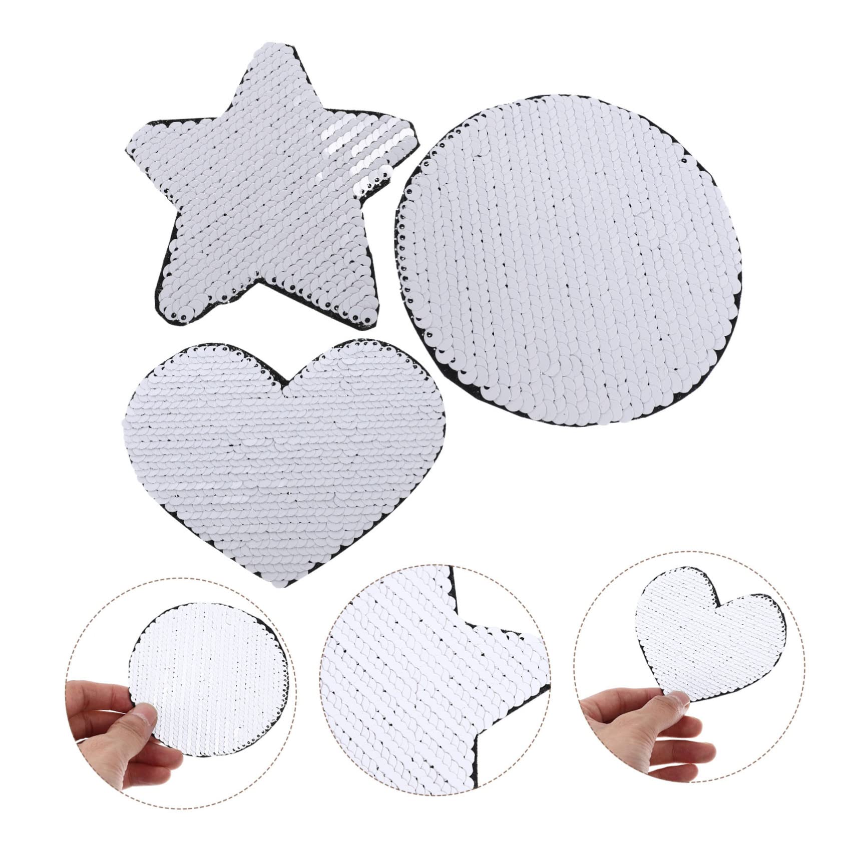 ARTIBETTER 5 Set Toppe Glitter Per Abbigliamento Patches Con Paillettes Per Riparazione E Decorazione Diy Applicazioni Per Jeans Borse E Altro 3 Pezzi * 5