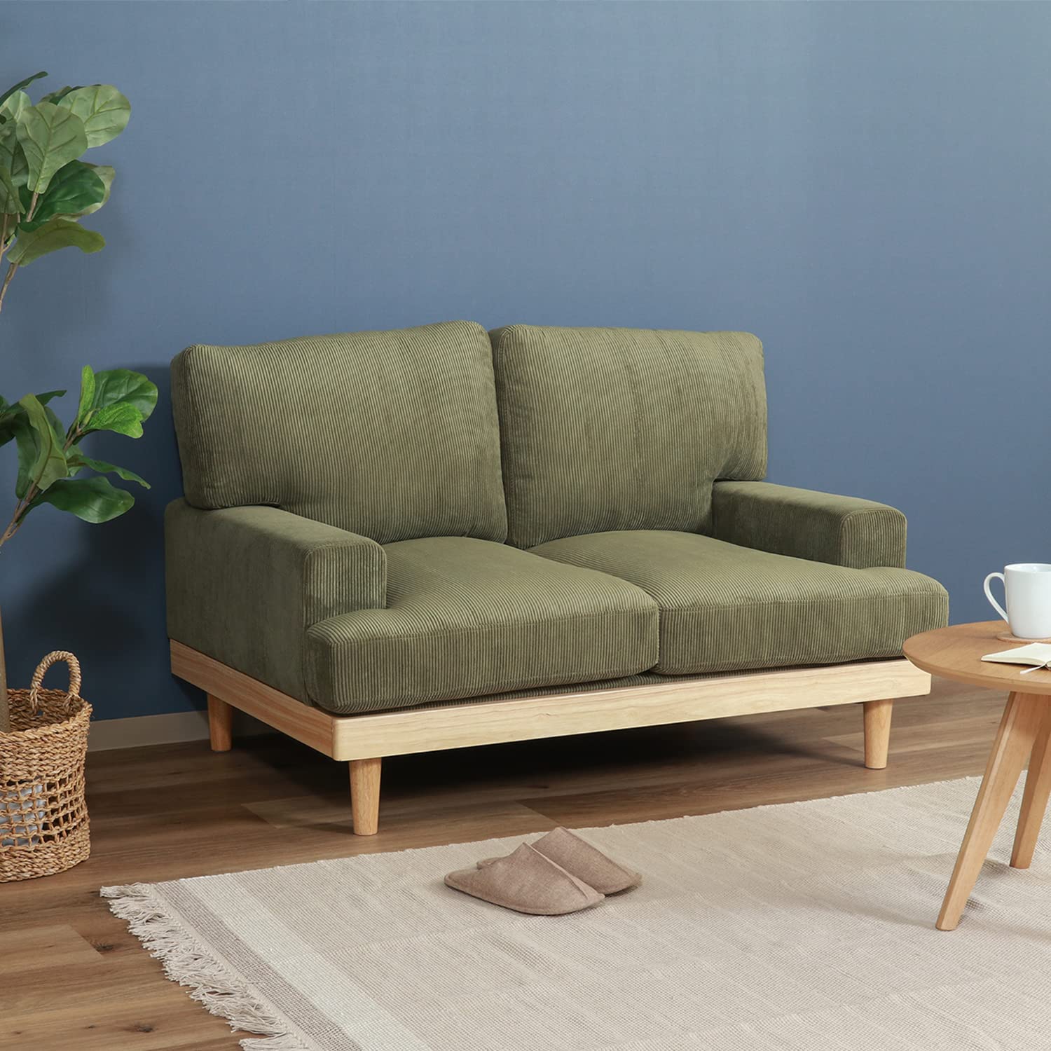 ソファーベッド　ソファ　コーデュロイ　カーキ　北欧風　新品 ソファーベッド ソファ コーデュロイ カーキ 北欧風 新品