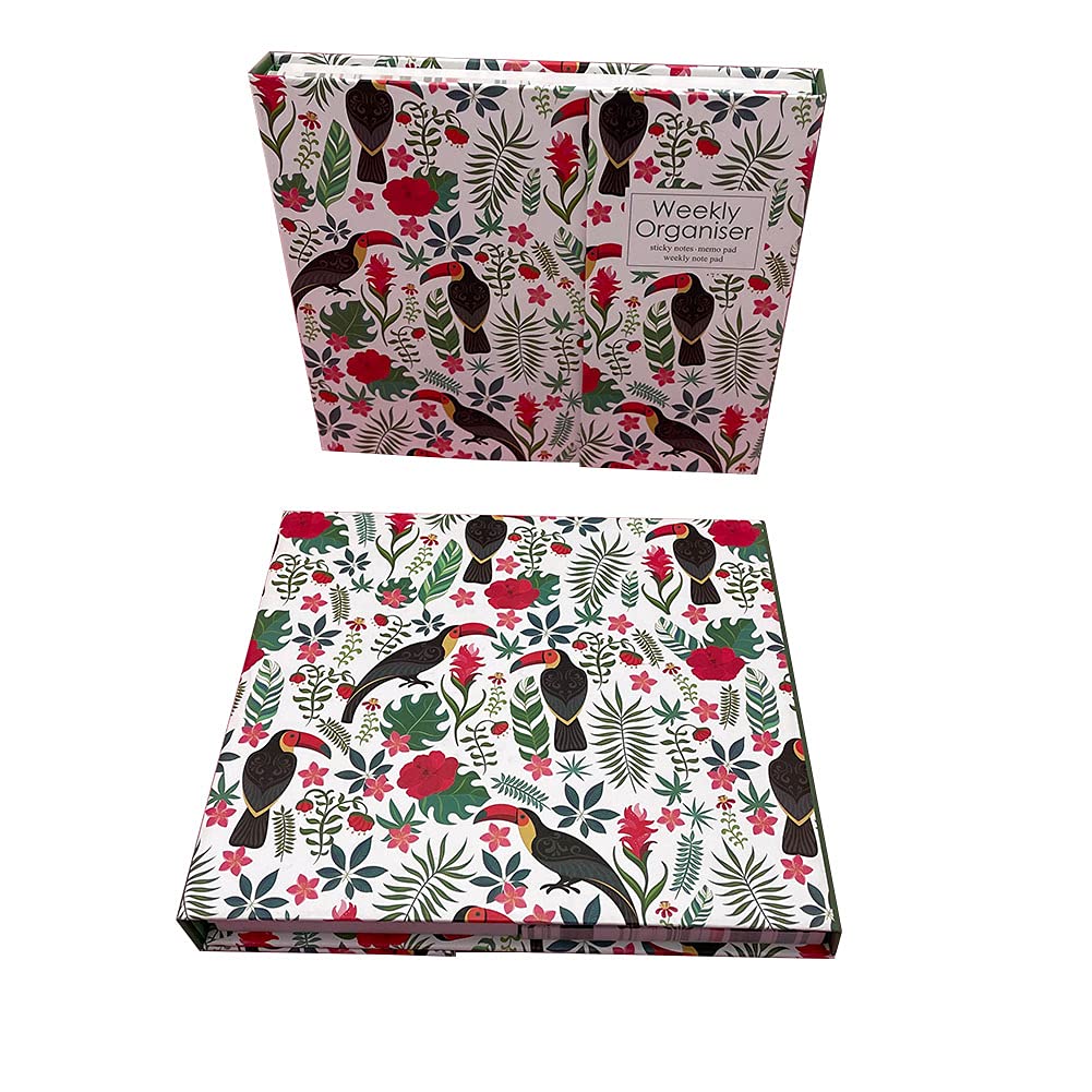 Nicepaper Cute Weekly Organiser Self-Stick Notes, Pastel Memo Pad Set, Weekly Note Pad, Colored Printing with Toucan Shapes, Sticky Note Tab, Funny