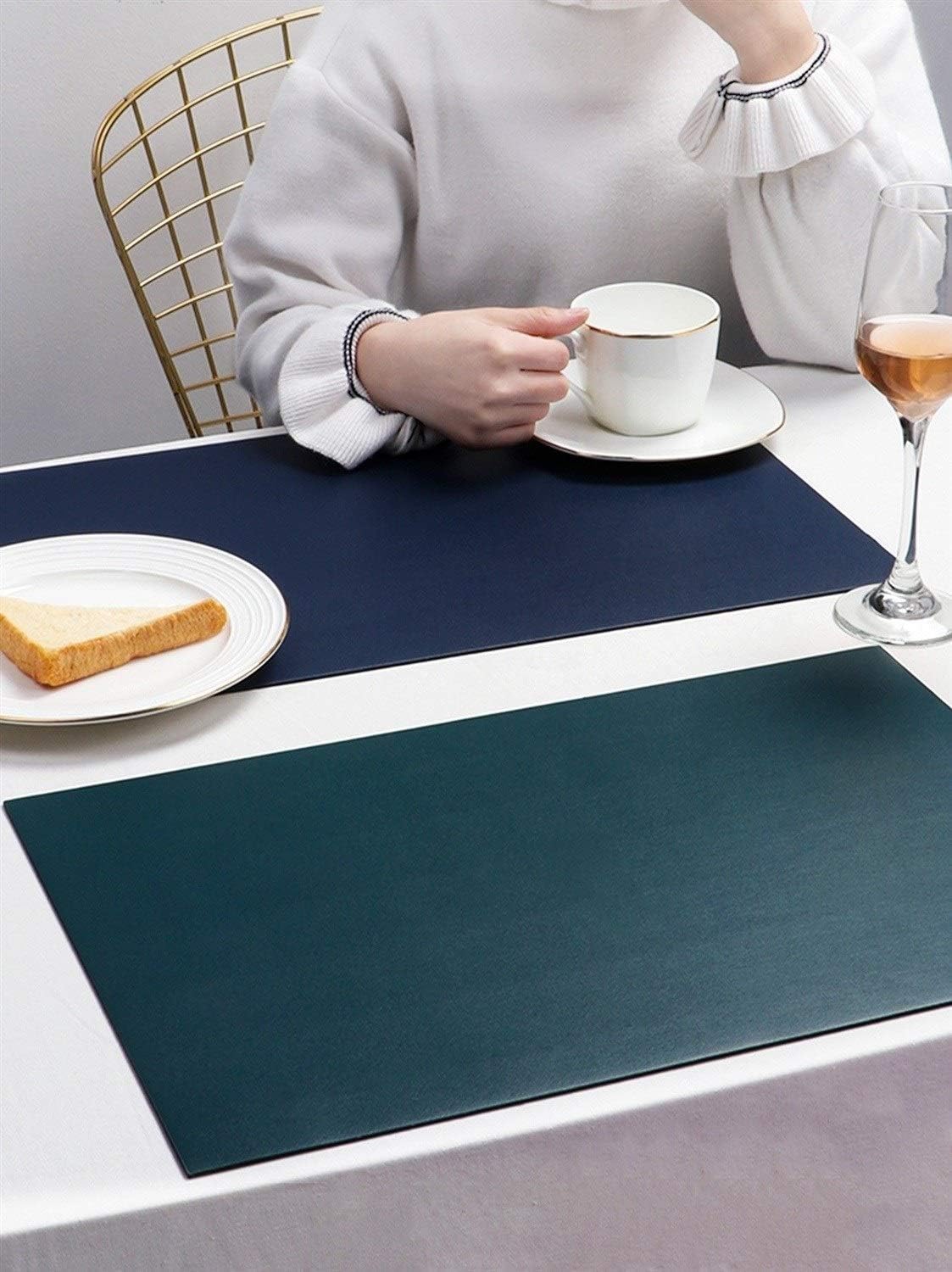 防水プレースマット、耐熱テーブルマット 長方形 レザーパッド ホテル リビングルーム テーブルマット マグマット フルーツプレートパ