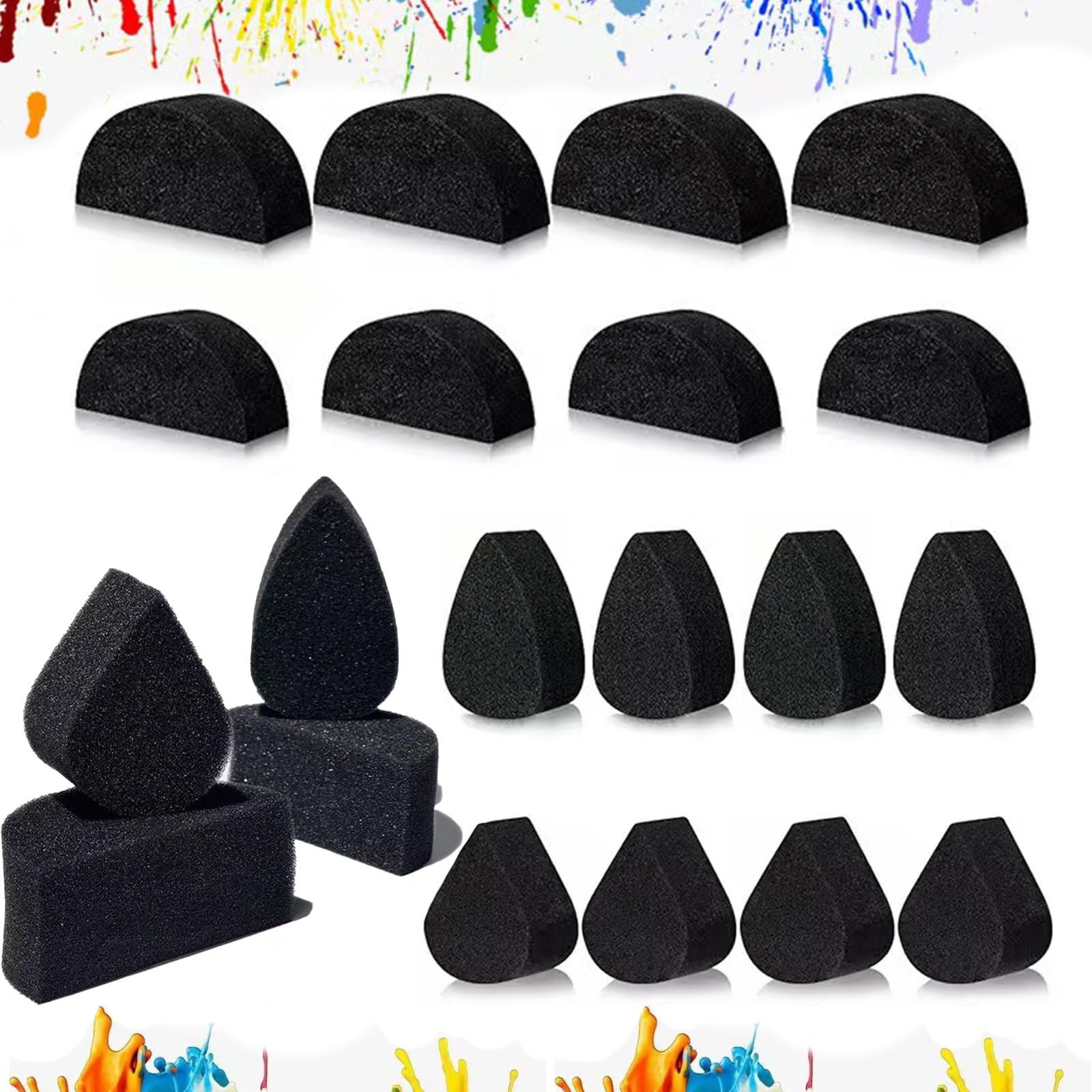 Spugne per Pittura,20Pcs Spugne per Pittura di Faccia in Vari Forme,Ideale per Bambini, Adulti e Artisti