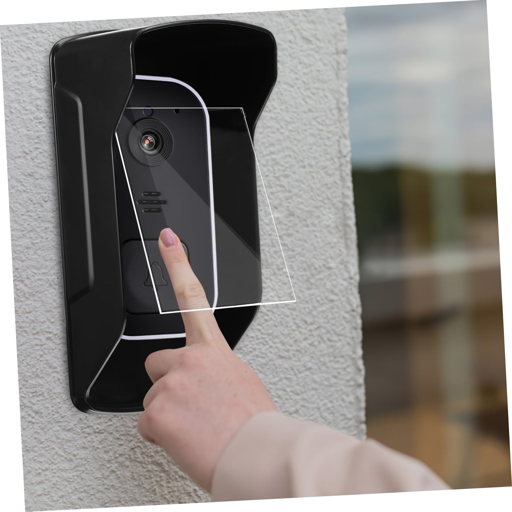 HOMSFOU 4stücke Türklingel Regenschutz Mit Gesichtserkennung Wetterfeste Abdeckung Für Sicherheits-Access-Control Und Zutrittskontrolle Einfache Installation Transparentes Design