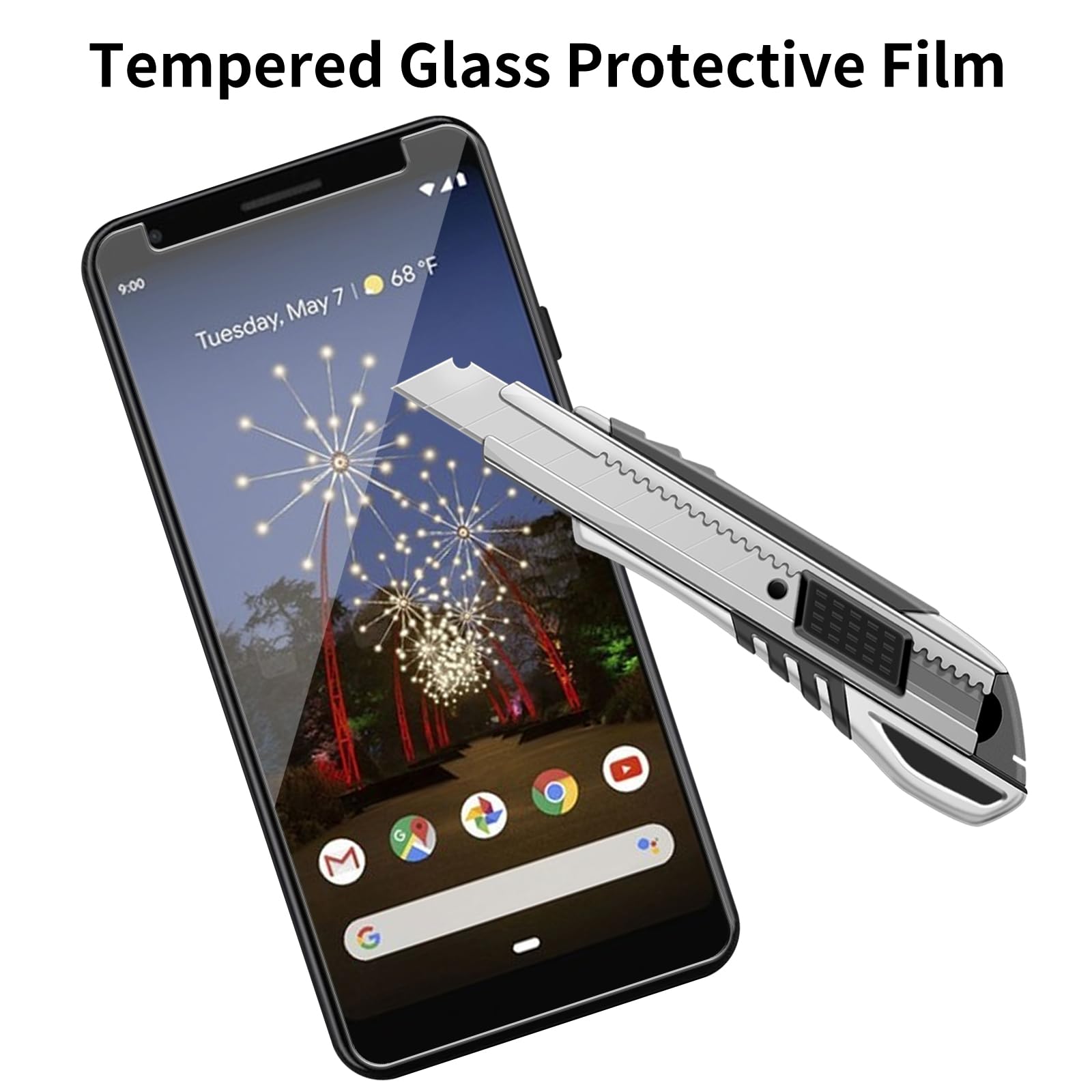 4 Pack Glass Screen Protector Compatible for Google Pixel 3a XL [9H Hardness]-HD Screen Tempered Glass, Scratch Resistant, Easy Install [Case Friendly] [Bubble Free]