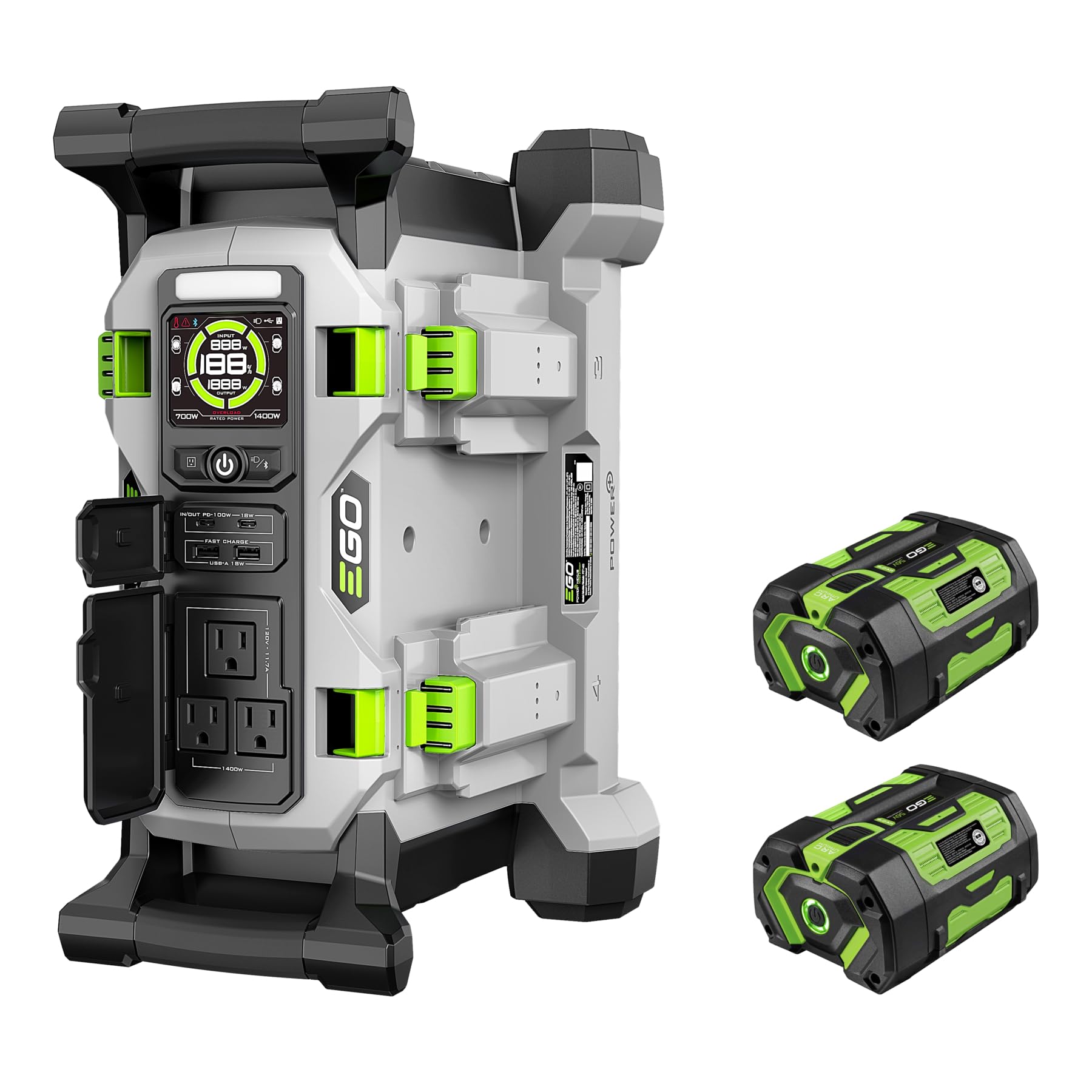 Amazon.com : EGO POWER+ Portable Power Station, 1400W, Battery Powered,  Inverter Generator for Home and Outdoor, Includes (2) 56V 6.0Ah Batteries  and Charger - PST1405-2 : Patio, Lawn & Garden