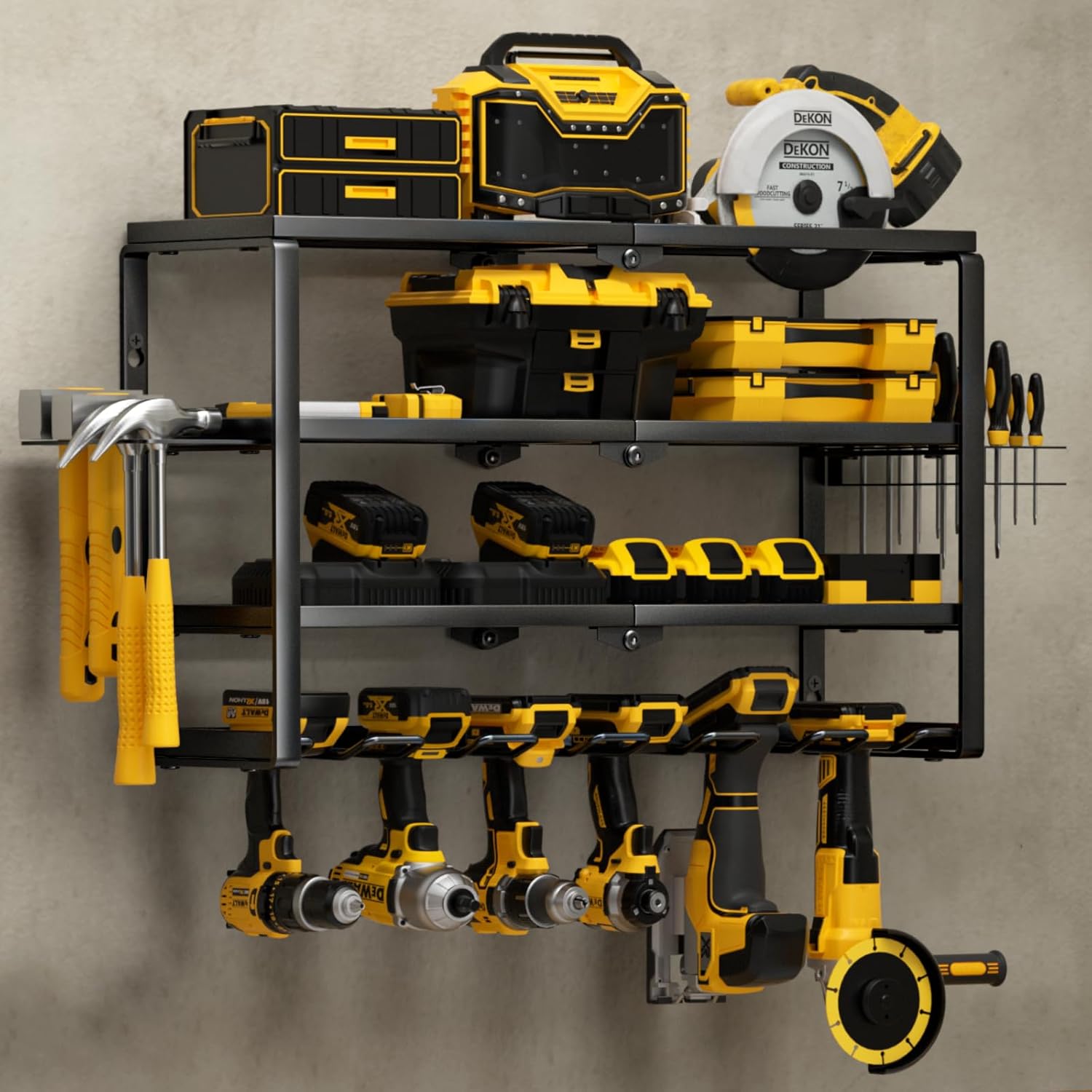 YYR 4 Layer Power Tool Organizer Wall Mount, Cordless Drill Hanger