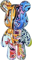 Zige Lily Graffiti Bear Resin Statue - Abstract Animal Sculpture for Home Office Decor, Birthday Anniversary Gift (8.27")