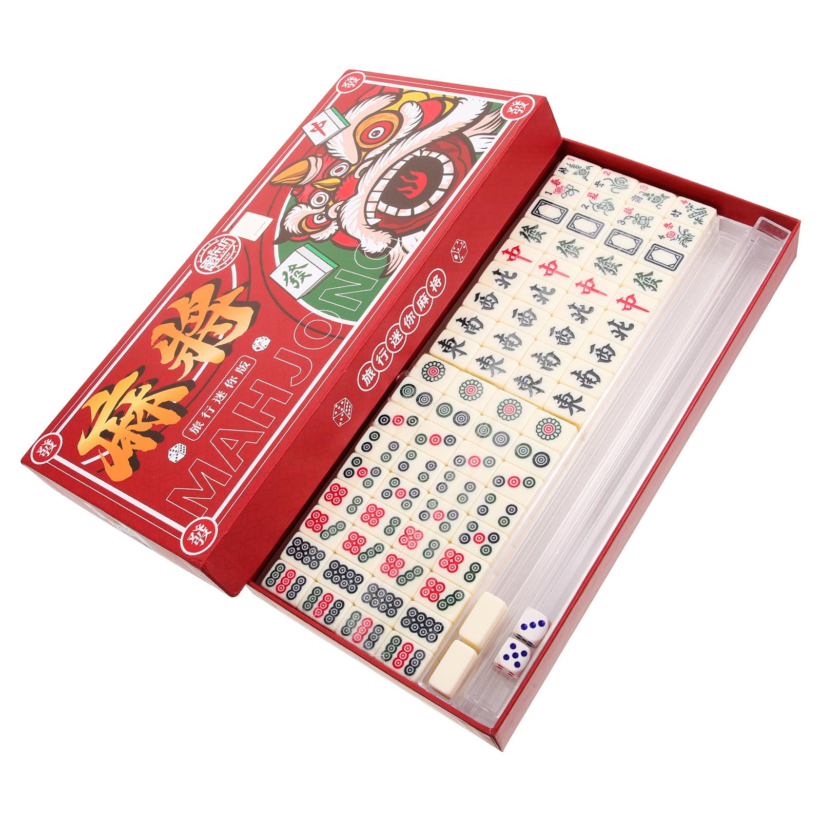 Kleiner Mahjong Satz für Reisen, Weißes Melamin Pvc Spielzeug, 1 Satz