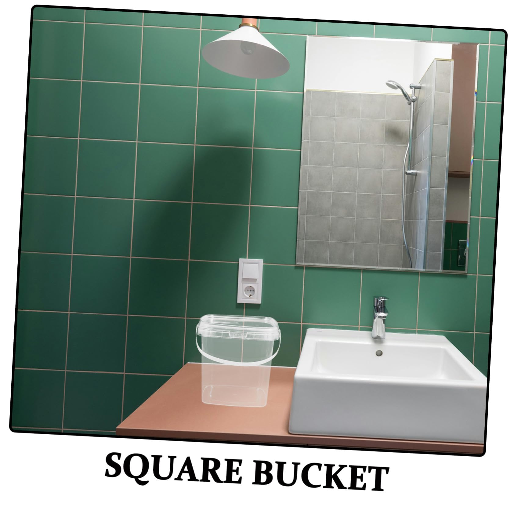 Cabilock 4 Piezas Cubo Plástico Cuadrado con Tapa Hermética y Asa Contenedor Apilable para Almacenamiento de Alimentos y Líquidos Resistente y Ligero para Picnic y Camping