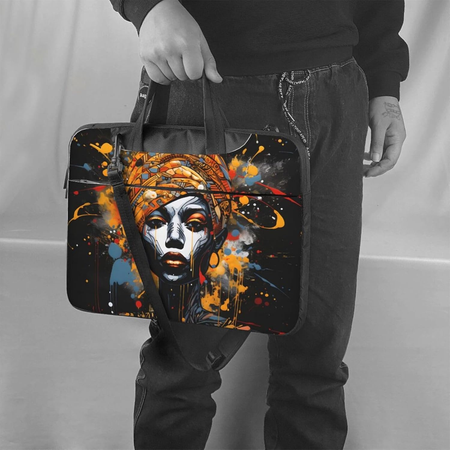 Laptop Bag for Women Men Portable Computer Carrying Case with Handle Strap Waterproof Shoulder Messenger Bag