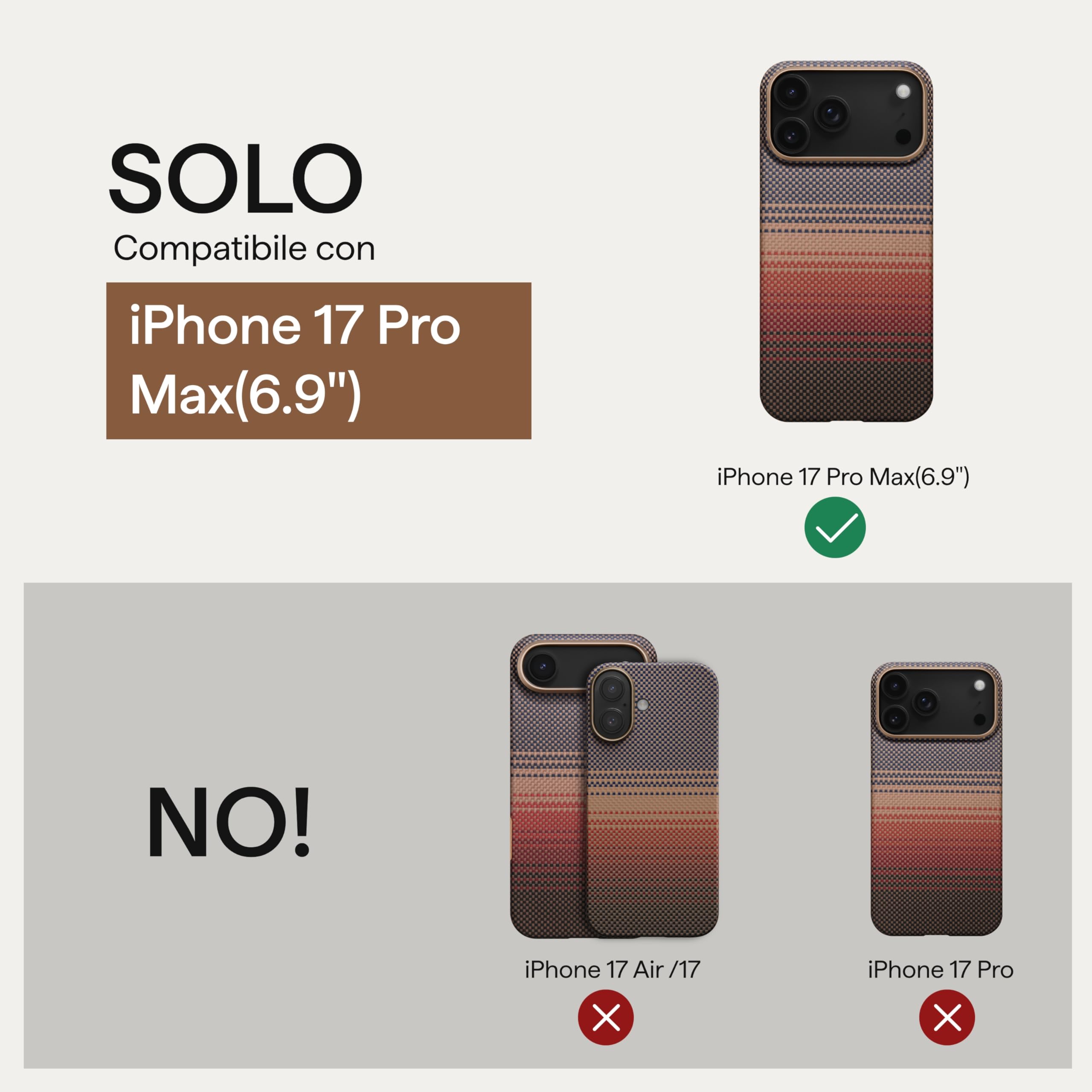 pitaka Custodia Magnetica per iPhone 17 Pro Max in Fibra Aramidica di Qualità Aeronautica con Pulsante PitaTap per Fotocamera Cover Compatibile con Magsafe Sottile e Leggera [ultra Sottile] Sunset
