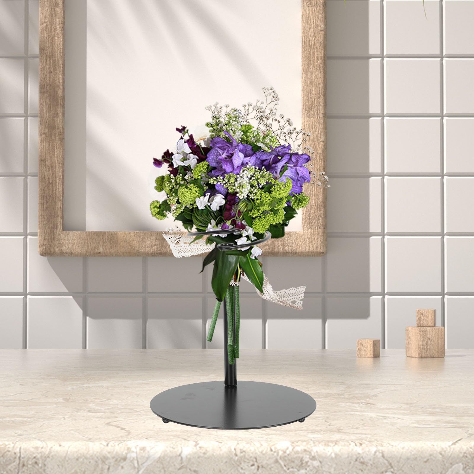 GLEAVI Tischstraußständer mit verstellbarem Halter, stabiler Blumenstrauß Präsentationsständer für den Desktop im Blumenladen