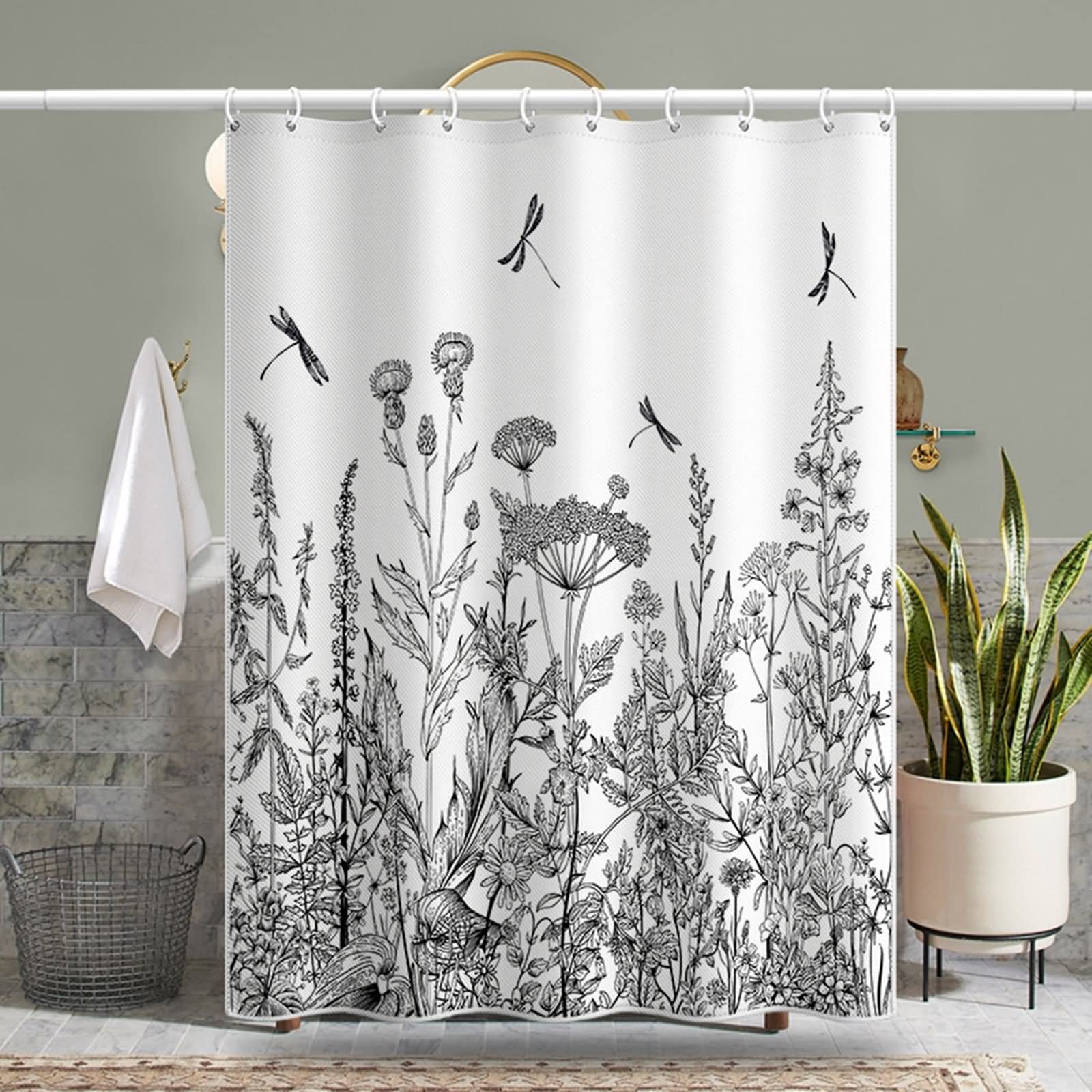 Zasłona łazienkowa elegancka, różowy zestaw zasłon prysznicowych roślina 180 x 180 cm wystrój domu łazienka do wnętrz